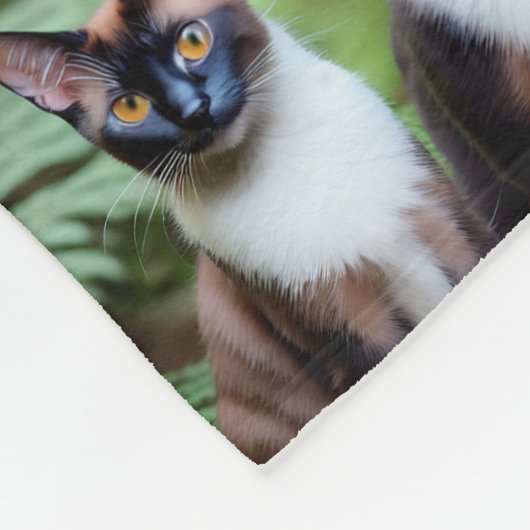 Chocolade Siamese kat Twins, Medium Fleece Blanket Deken (Hoek)