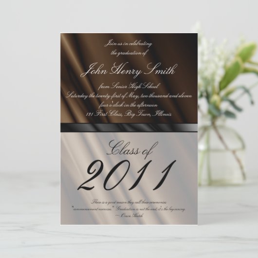 Chocolade Silk 2 Afstuderen Kaart (Staand voorkant)