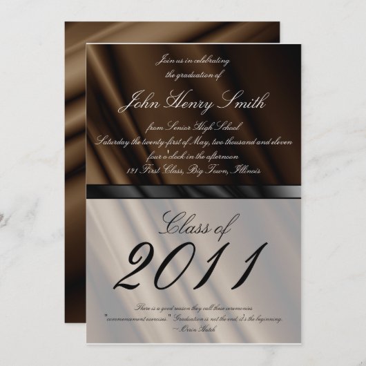 Chocolade Silk 2 Afstuderen Kaart (Voorkant / Achterkant)