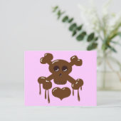 Chocolade Skull en Crossbones Briefkaart (Staand voorkant)