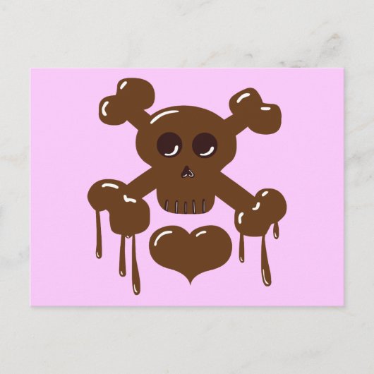 Chocolade Skull en Crossbones Briefkaart (Voorkant)