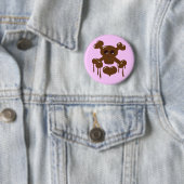 Chocolade Skull en Crossbones Ronde Button 5,7 Cm (In situ)