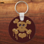 Chocolade Skull en Crossbones Sleutelhanger (Voorkant)