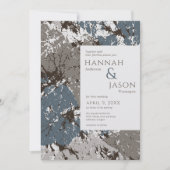 Chocolade Slate Abstracte Leaves Weddenschap Kaart (Voorkant)