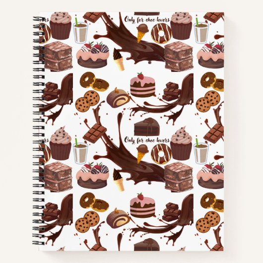 Chocolade smaak snoep en desserts Patroon Notitieboek (Voorkant)