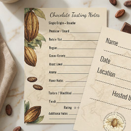 Chocolade Smaaknotities Professioneel Formaat Kaar Kaart