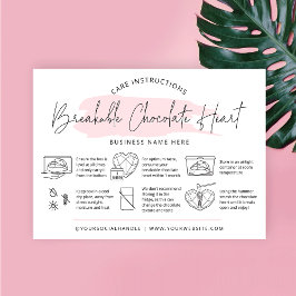 Chocolade Smash Heart Care Instructies Bakkerij Visitekaartje