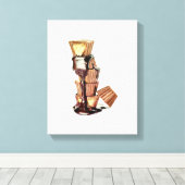 Chocolade Smelt Hand-getrokken potlood Crayon Art Canvas Afdruk (Insitu (Houten vloer))