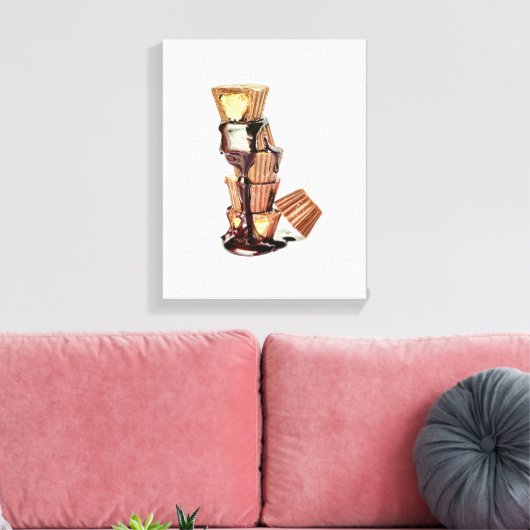 Chocolade Smelt Hand-getrokken potlood Crayon Art Canvas Afdruk (Insitu (Woonkamer))