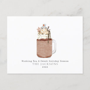 Chocolade Sneeuwman Milkshake Zoete Kerst Feestdagenkaart