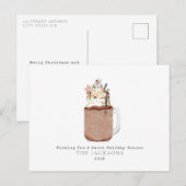 Chocolade Sneeuwman Milkshake Zoete Kerst Feestdagenkaart (Voorkant / Achterkant)