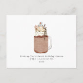 Chocolade Sneeuwman Milkshake Zoete Kerst Feestdagenkaart (Voorkant)