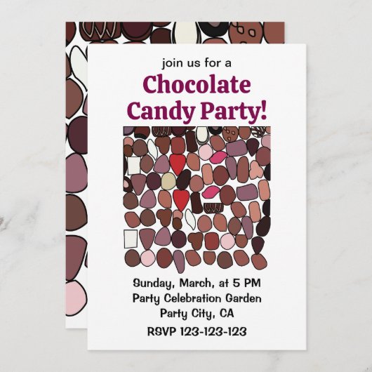 Chocolade Snoep banketbakkerij feest Kaart (Voorkant / Achterkant)