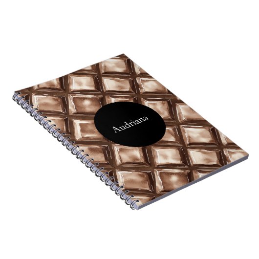 Chocolade snoep bar cirkel gepersonaliseerd notitieboek (Rechterzijde)
