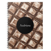 Chocolade snoep bar cirkel gepersonaliseerd notitieboek (Voorkant)