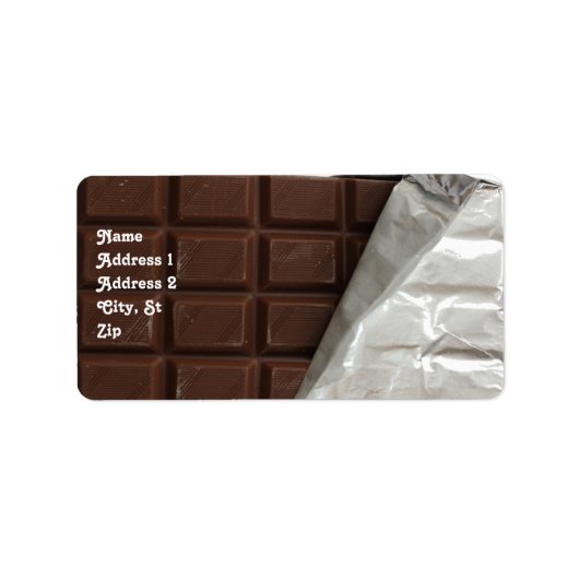 Chocolade Snoep Bar Realistisch retour adreslabel Etiket (Voorkant)