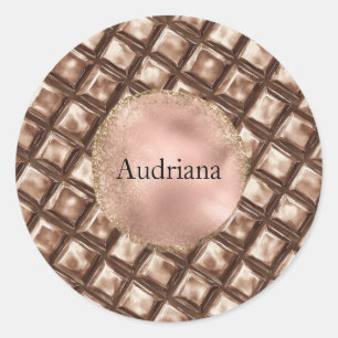Chocolade Snoep Bar Ronde Sticker