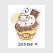 Chocolade Snoep Bar-springen | Cupcake-Sticker Sticker (Vel)