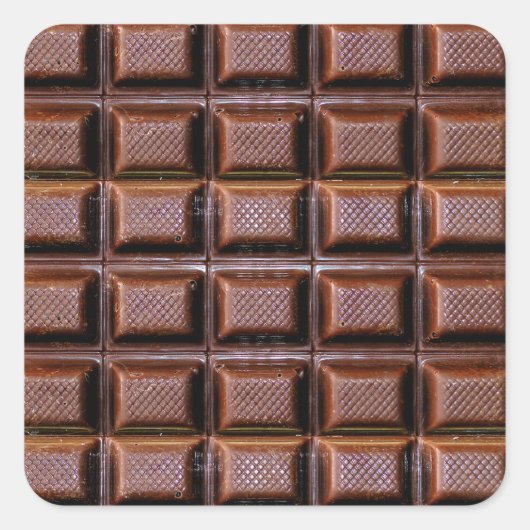 Chocolade Snoep Bar Squares Vierkante Sticker (Voorkant)