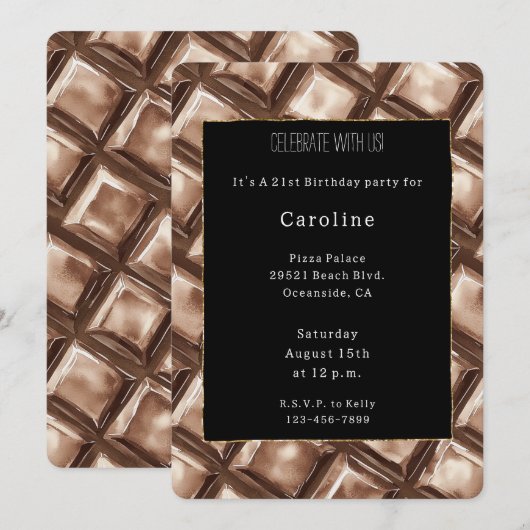 Chocolade Snoep Bar Verjaardag Kaart (Voorkant / Achterkant)