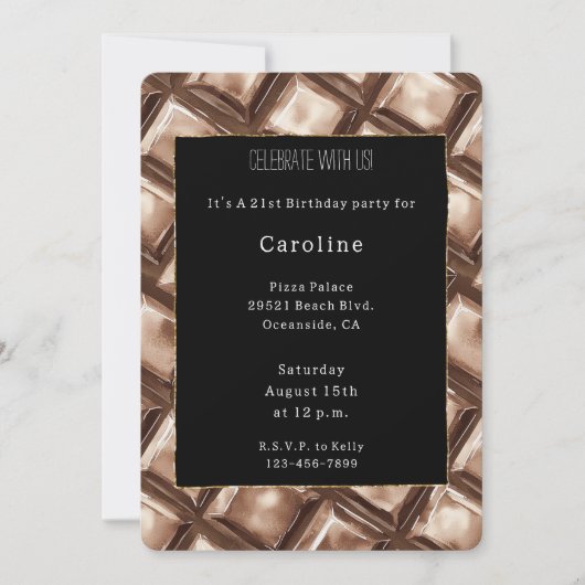 Chocolade Snoep Bar Verjaardag Kaart (Voorkant)