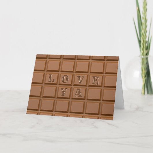 Chocolade Snoep Bar voor Valentijn Kaart (Voorkant)