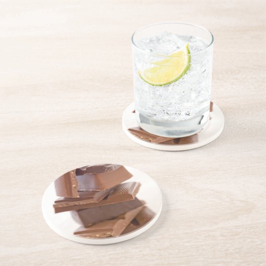 Chocolade Snoep Bars Sandstone Onderzetters (Zijkant)