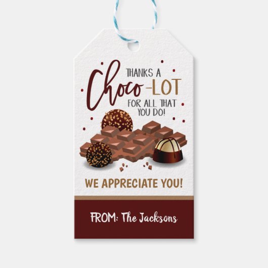 Chocolade Snoep Gift Label Cadeaulabel (Voorkant)