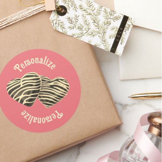 Chocolade snoep hart koraal roze schattige liefde ronde sticker