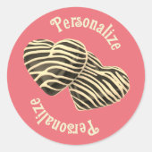 Chocolade snoep hart koraal roze schattige liefde ronde sticker (Voorkant)