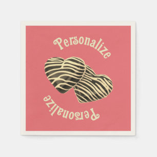 Chocolade snoep hart koraal roze schattige liefde servet