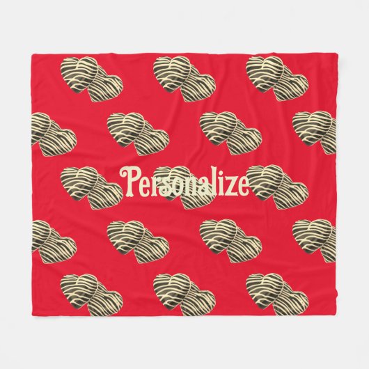 Chocolade snoep hart romantisch rood schattig lief fleece deken (Voorkant (Horizontaal))