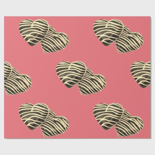 Chocolade snoep hart romantisch roze schattige lie cadeaupapier (Vlak)