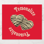 Chocolade snoep hart rood schattig liefde sparkling wijnetiket (Enkel label)