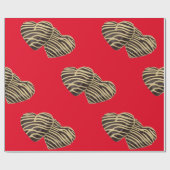 Chocolade snoep harten romantisch rood liefde scha cadeaupapier (Vlak)