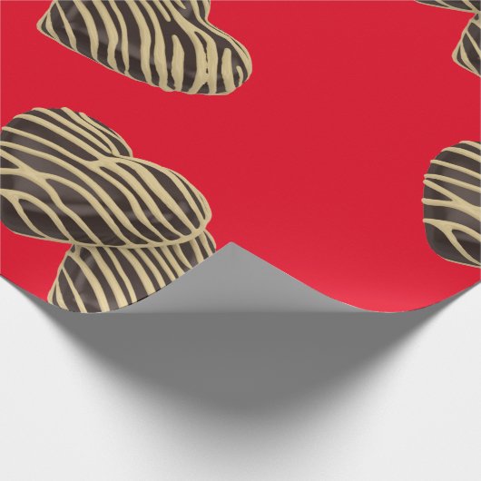 Chocolade snoep harten romantisch rood liefde scha cadeaupapier (Hoek)