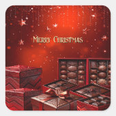 Chocolade Snoep Kerstmis Sticker (Voorkant)