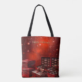 Chocolade Snoep Kersttas Tote Bag (Achterkant)