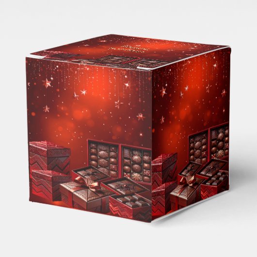Chocolade Snoep Kerstvakantie Favorietendoos Bedankdoosjes (Voorkant Zijde)