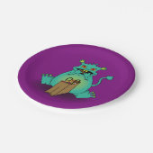 Chocolade Snoep Monster Papieren Bordje (Gekanteld)