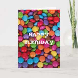 Chocolade snoep regenboog kleur Happy Birthday Kaart