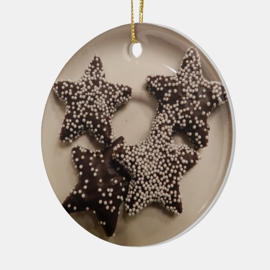 Chocolade Snoep STars Keramisch Ornament (Links)