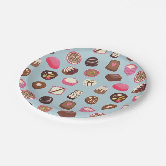 Chocolade Snoep suikergoed Papieren Bordje (Gekanteld)
