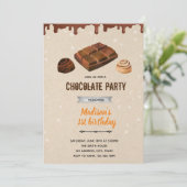 Chocolade snoep thema douche uitnodiging (Staand voorkant)