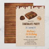 Chocolade snoep thema douche uitnodiging (Voorkant / Achterkant)