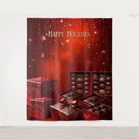Chocolade Snoepgoed Holiday Achtergrond Wandkleed (Voorkant)