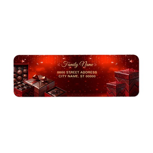 Chocolade Snoepgoed Vakantie Retouradres Label (Voorkant)
