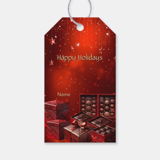 Chocolade Snoepjes Cadeaubijsluiter Cadeaulabel (Voorkant)