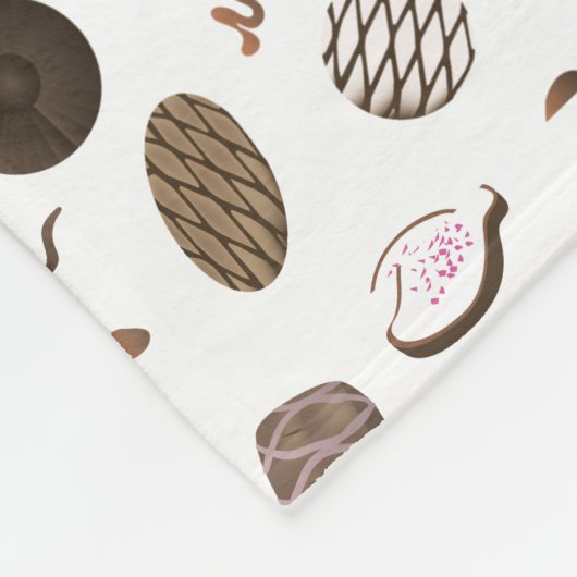 Chocolade Snoepjes Fleece Deken (Hoek)
