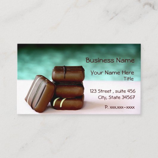 Chocolade Snoepjes Visitekaartjes (Voorkant)